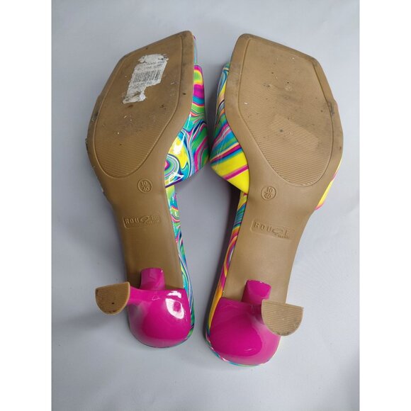 Rouge Helium Womens Multicolor Swirl Open-Toe Mules Size 10 - Picture 7 of 8